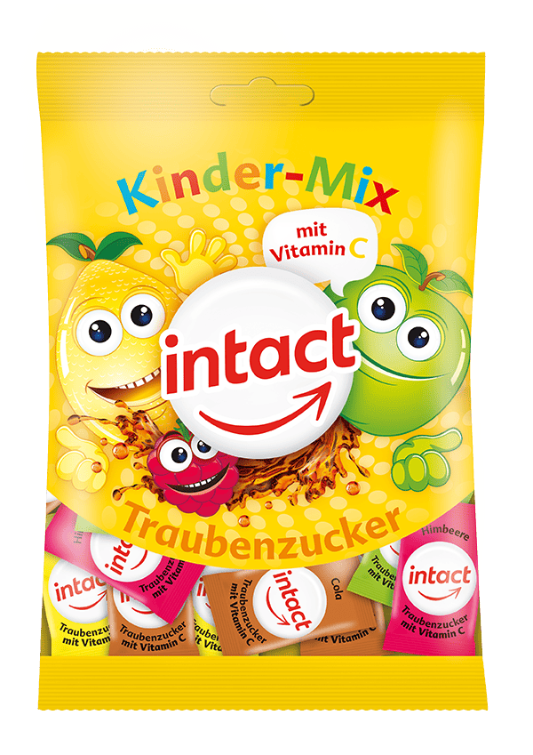 intact Kinder-Mix Traubenzucker Beutel Vorderseite