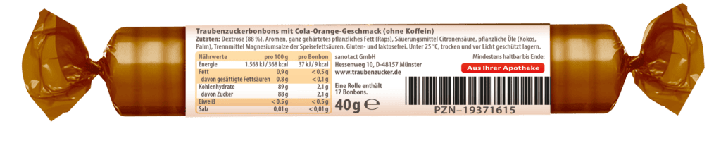 Traubenzucker Cola Orange